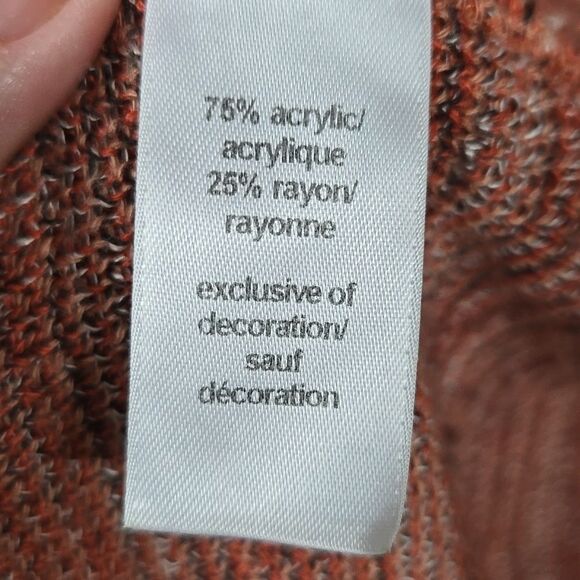 Maurices Aztec Open Front Fringe Drapey Cardigan Henna Knitted Long Sleeve Cardi - Picture 9 of 13